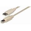 Verbindungskabel 1x USB Typ A Stecker auf 1x USB Typ B Stecker, beige, L�nge:  1,8m