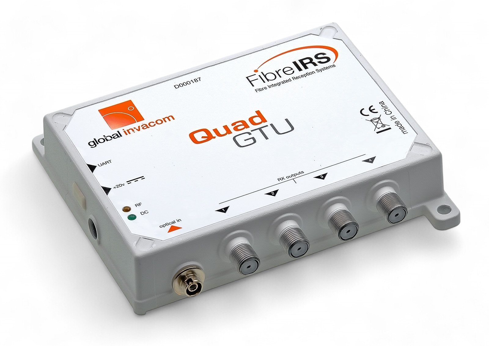 Global Invacom Fibre IRS Quad Abschlusseinheit MKIII optischer HF-Konverter für den Anschluß von 4 Receiver