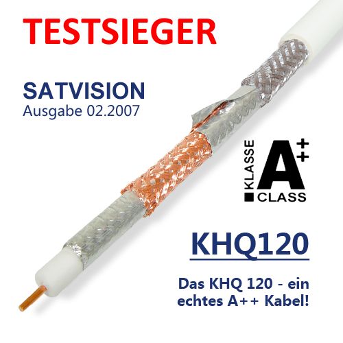 Transmedia KHQ 120 Koaxialkabel, 8.2 mm, 120 dB, weiß